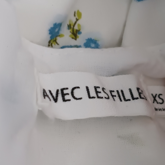 Avec Les Filles Blue Floral Smocked Waist Square Neck Midi Dress XS - Picture 6 of 7